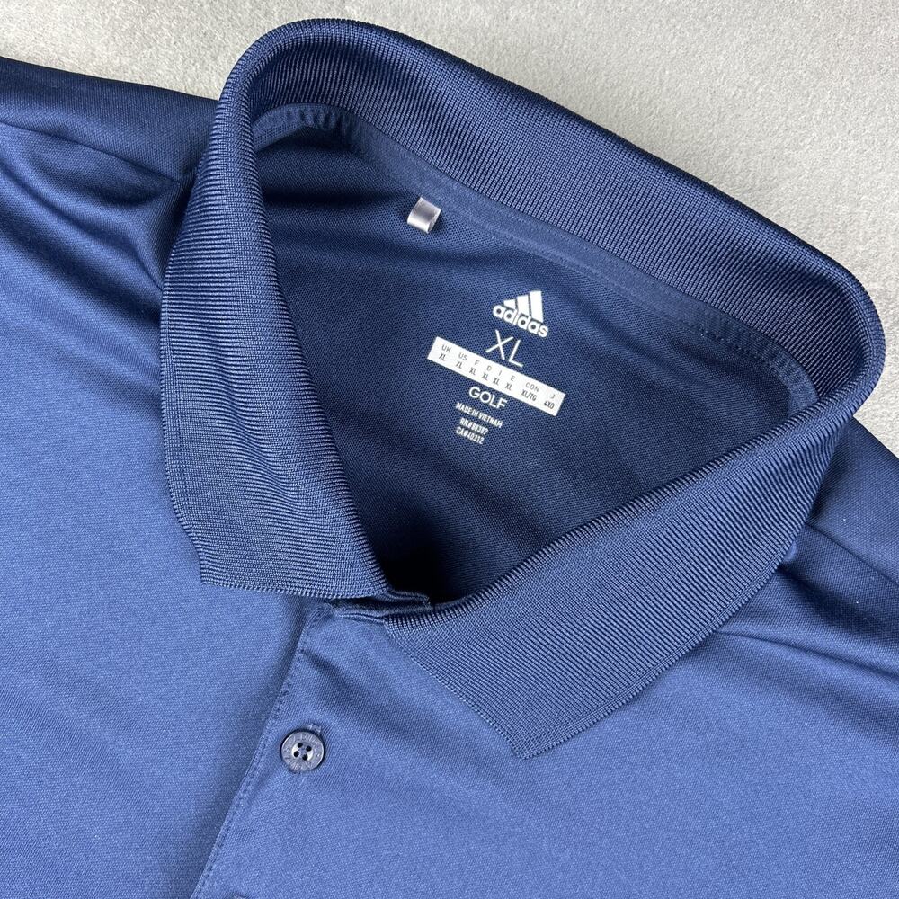 Adidas Golf Shirt Mens XL Navy Blue Polo Short Sleeve Performance